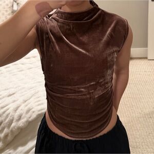 Reformation Lindy Velvet Top